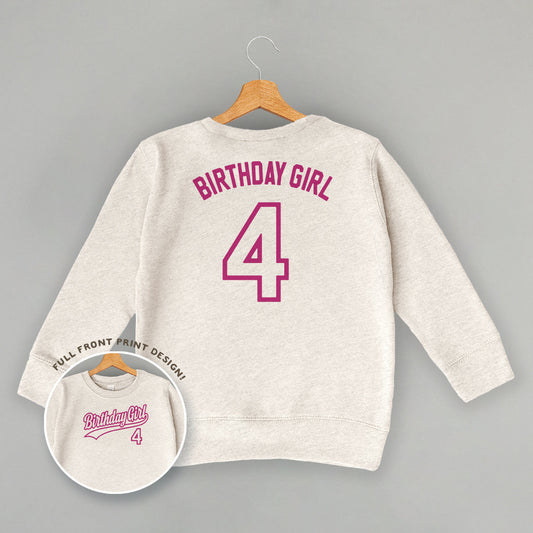 Birthday Girl Varsity #4 (Kids Back Print)