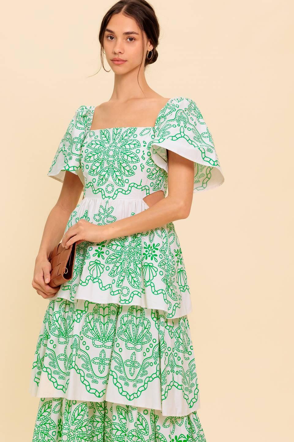 SHE'S A VISION WOVEN MIDI DRESS
