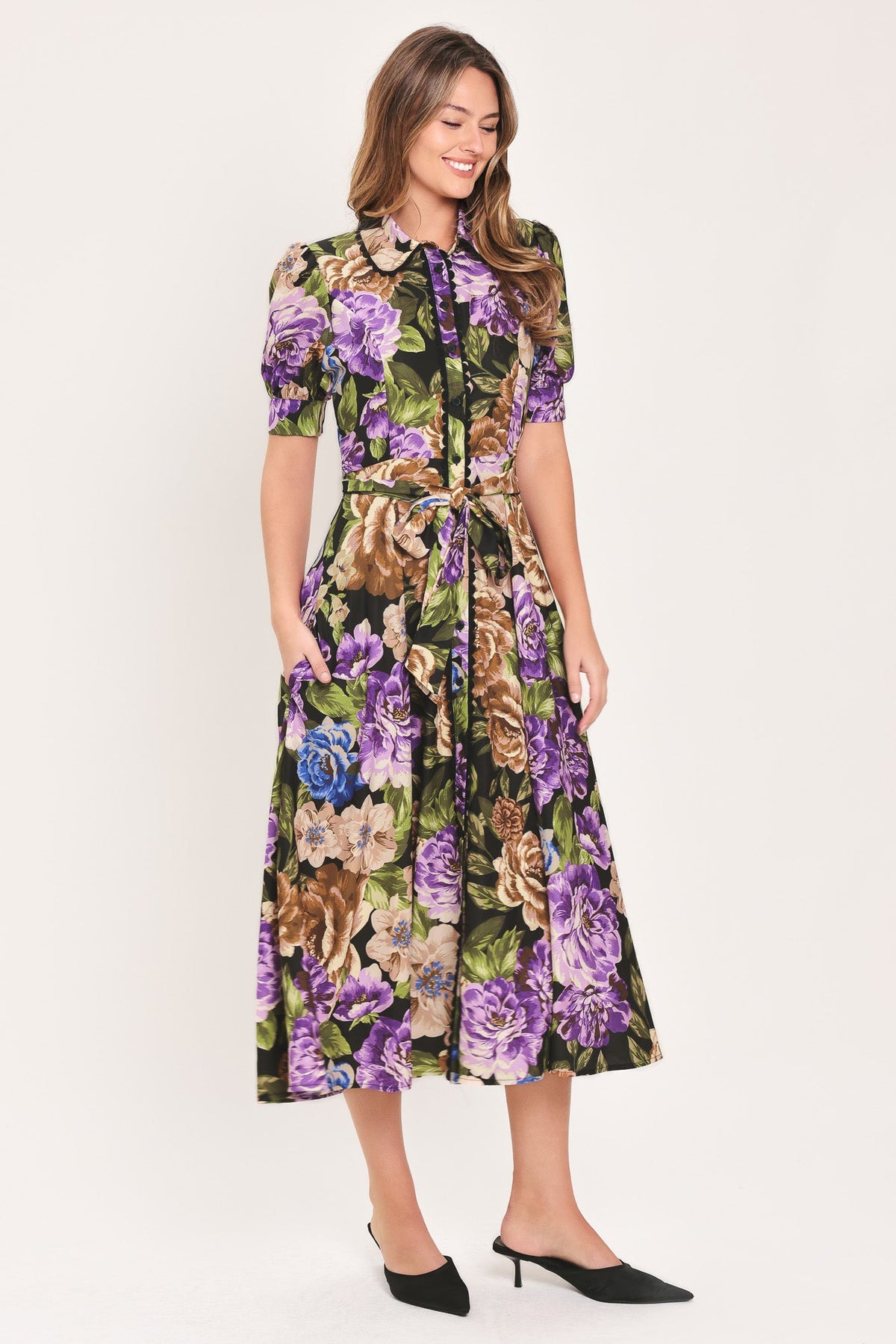VIVID HERITAGE WOVEN MIDI DRESS