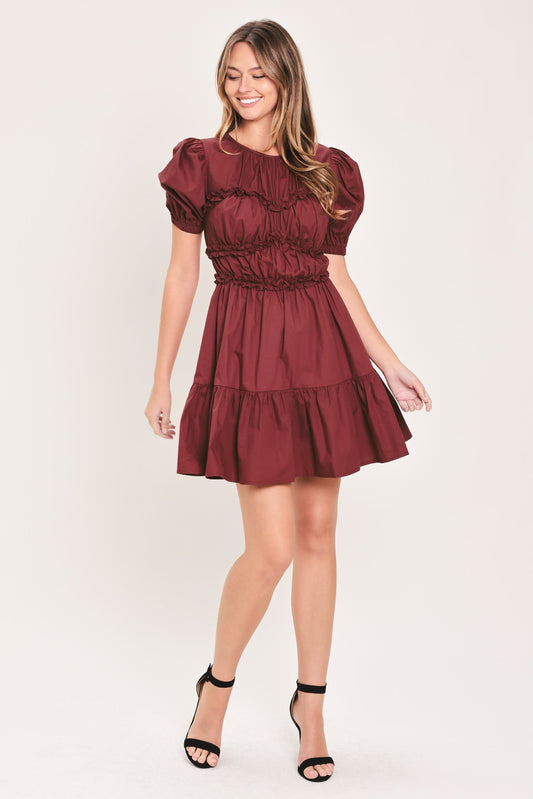 PLAYFUL CLASSIC WOVEN MINI DRESS
