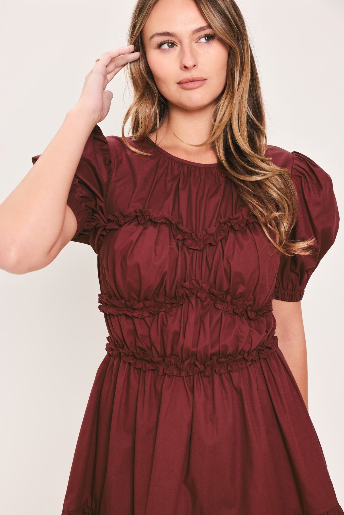 PLAYFUL CLASSIC WOVEN MINI DRESS