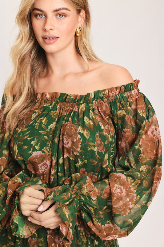 TERRACOTTA TRAIL WOVEN MIDI DRESS