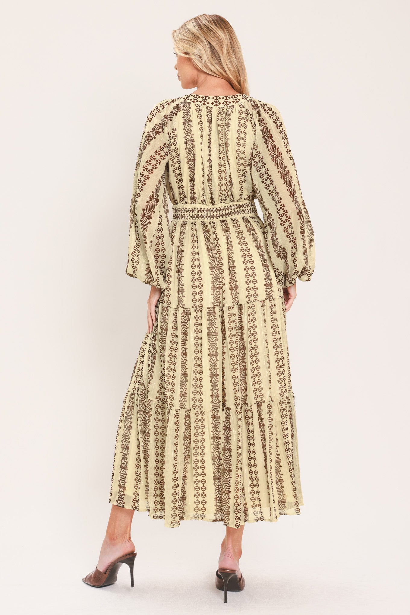 TRIBAL WHISPER WOVEN MIDI DRESS