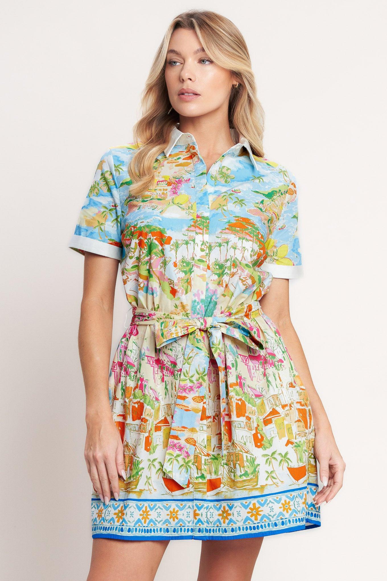 COASTAL MARKET WOVEN MINI DRESS
