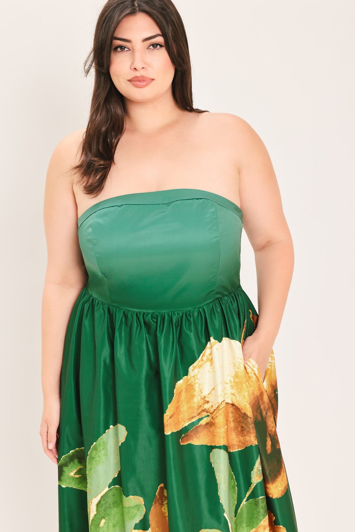 GOLDEN ROSE AFTERGLOW WOVEN MAXI DRESS