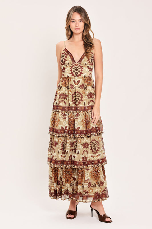 NOMAD FLOWER CANTICLE WOVEN MAXI DRESS