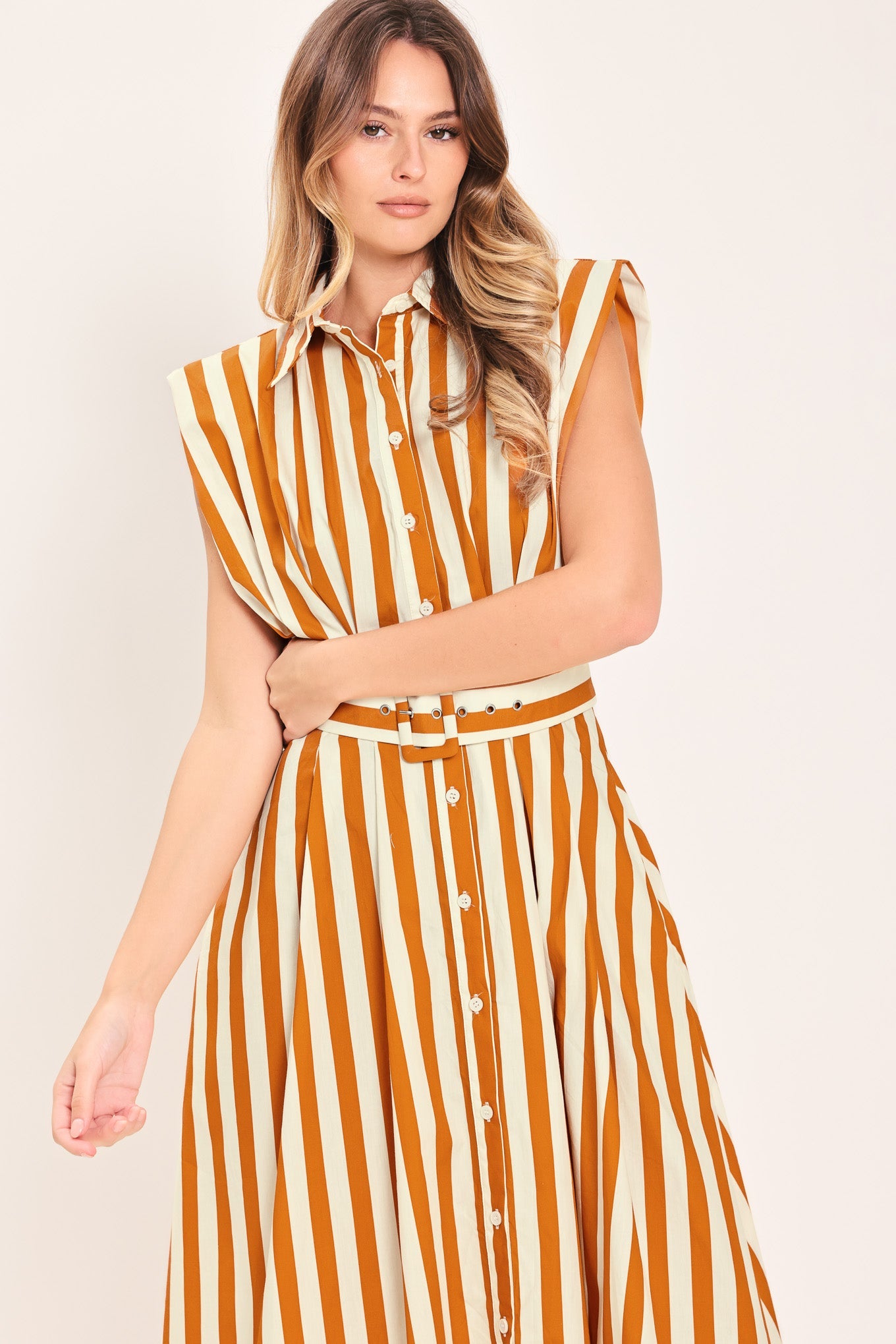 SUNSET MARINA WOVEN MIDI DRESS