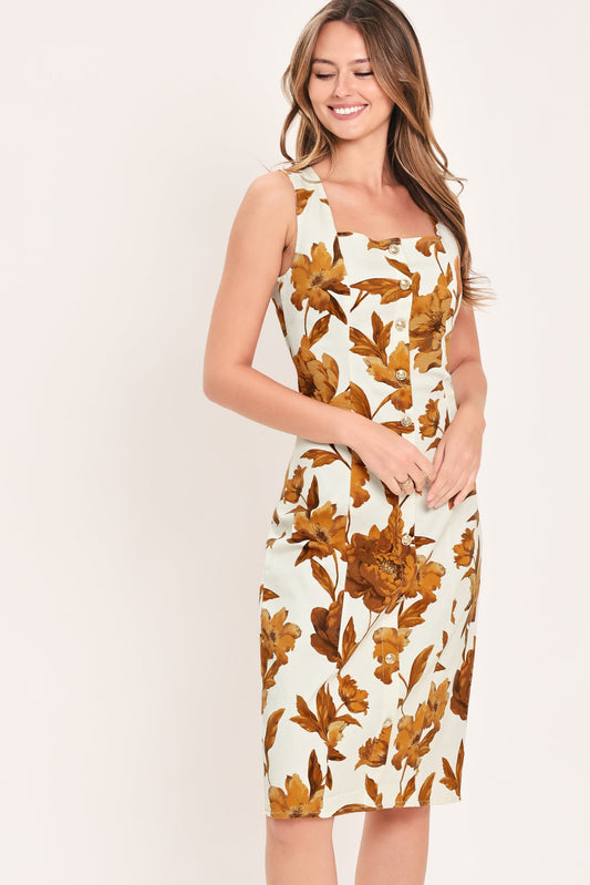 WILD AMBER LOVE SONG WOVEN MIDI DRESS