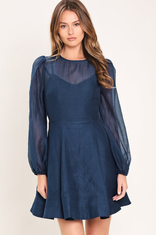 TWILIGHT CHARM WOVEN MINI DRESS