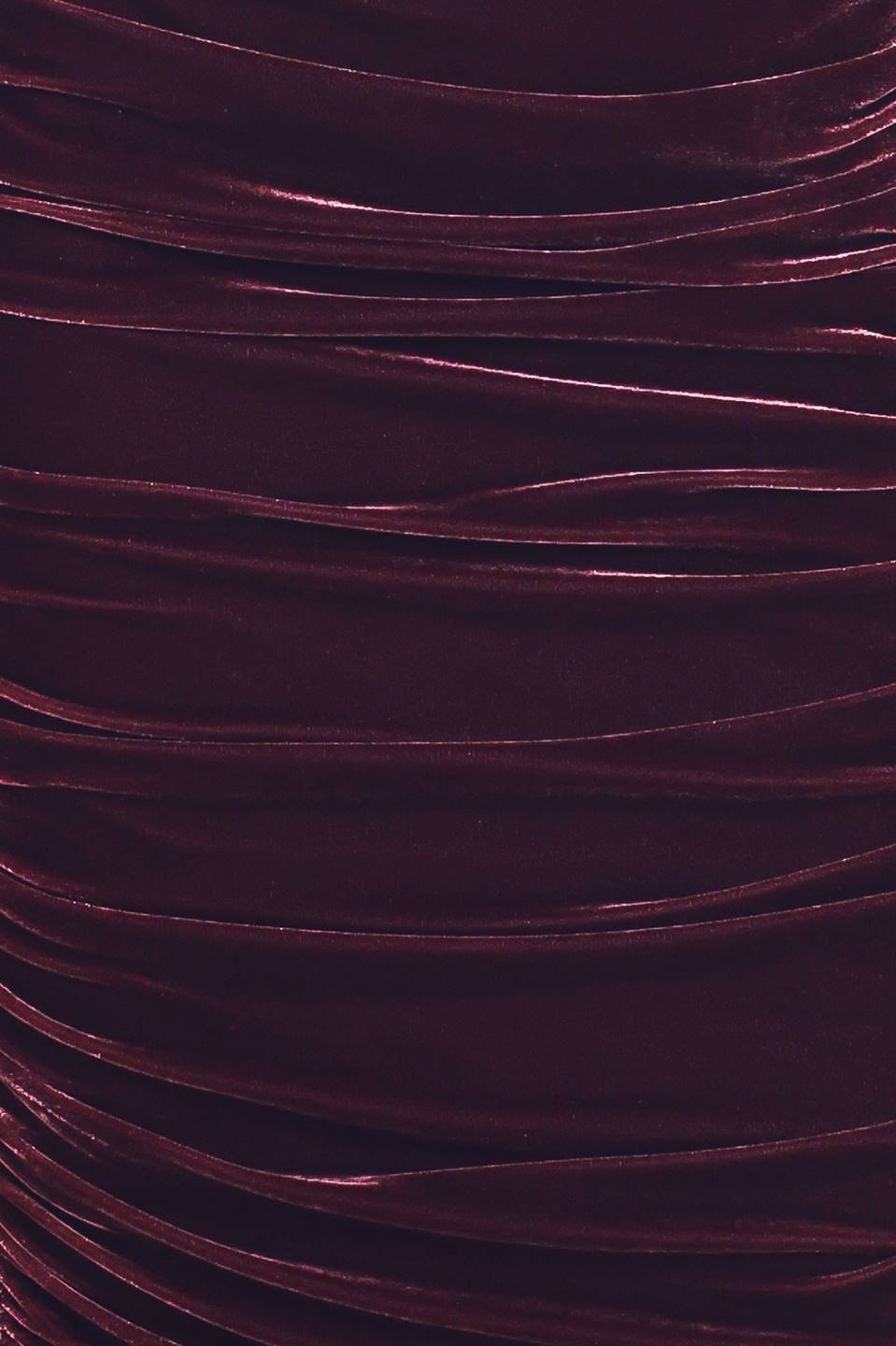 PLUM EMBRACE PLUM VELVET OFF-SHOULDER RUCHED MIDI DRESS