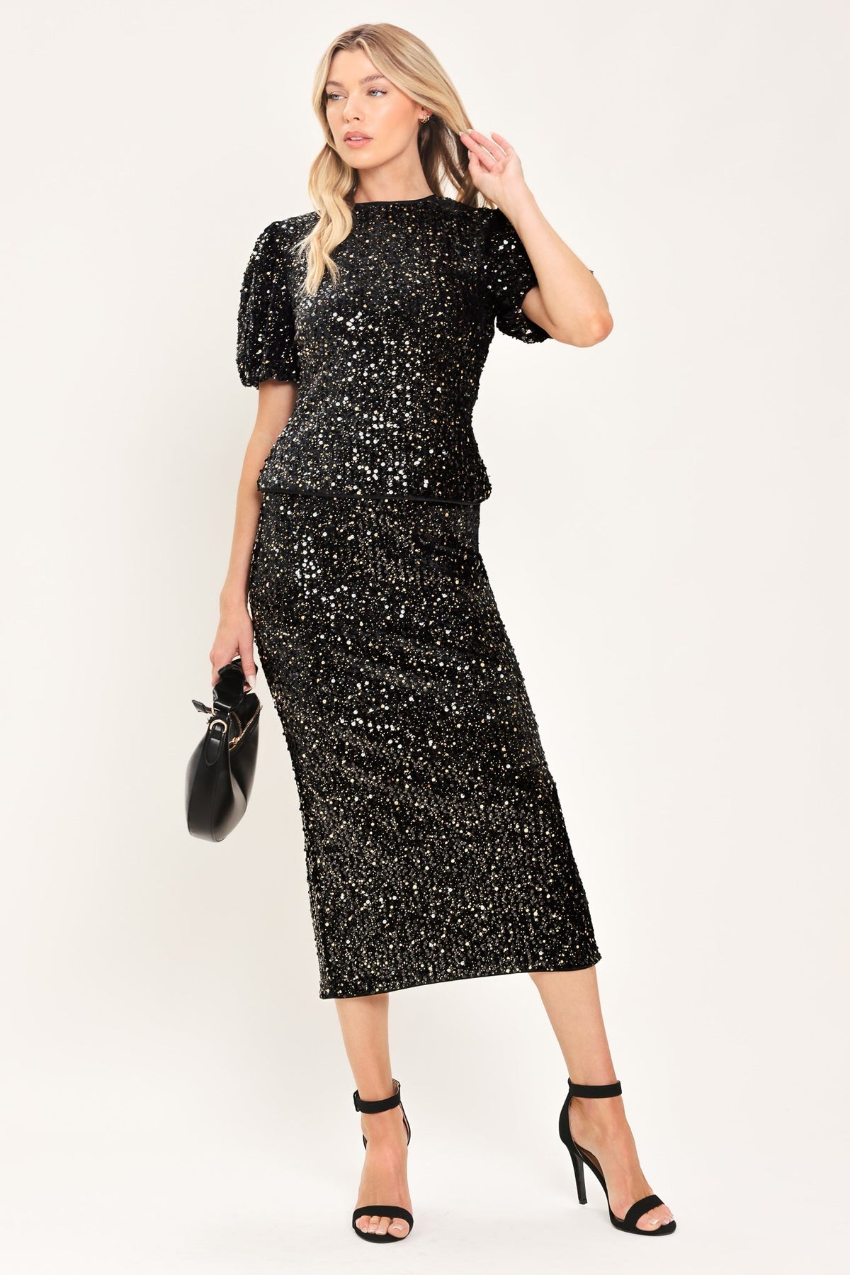 MIDNIGHT EDIT BLACK STATEMENT SKIRT