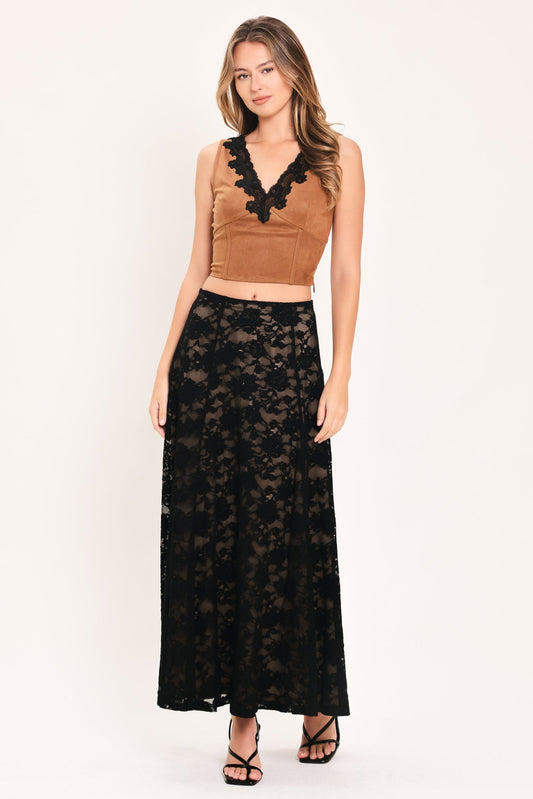 NOIR LACE MOONRISE WOVEN LACE CIRCLE SKIRT