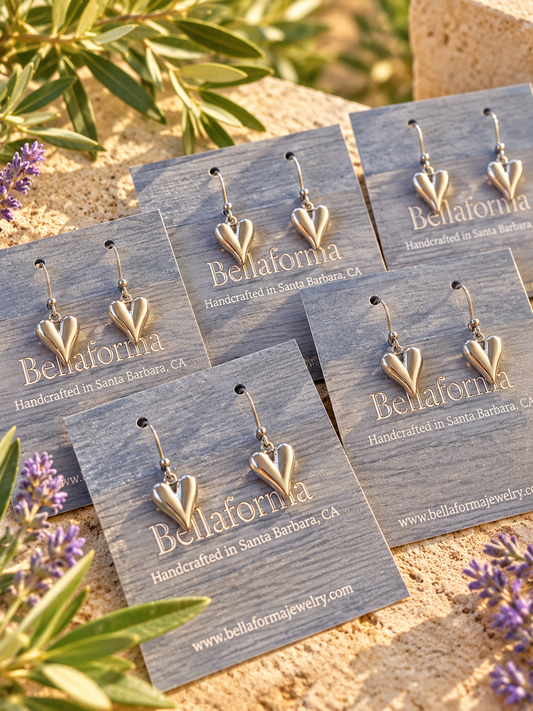 SILVER SCULPTED HEART EARRINGS