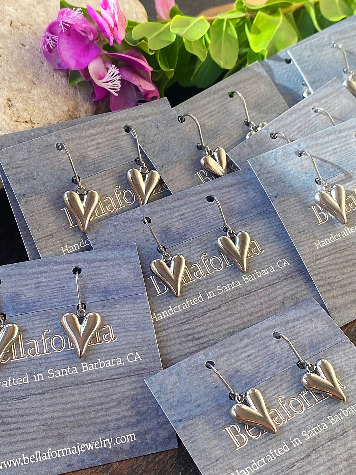 SILVER SCULPTED HEART EARRINGS