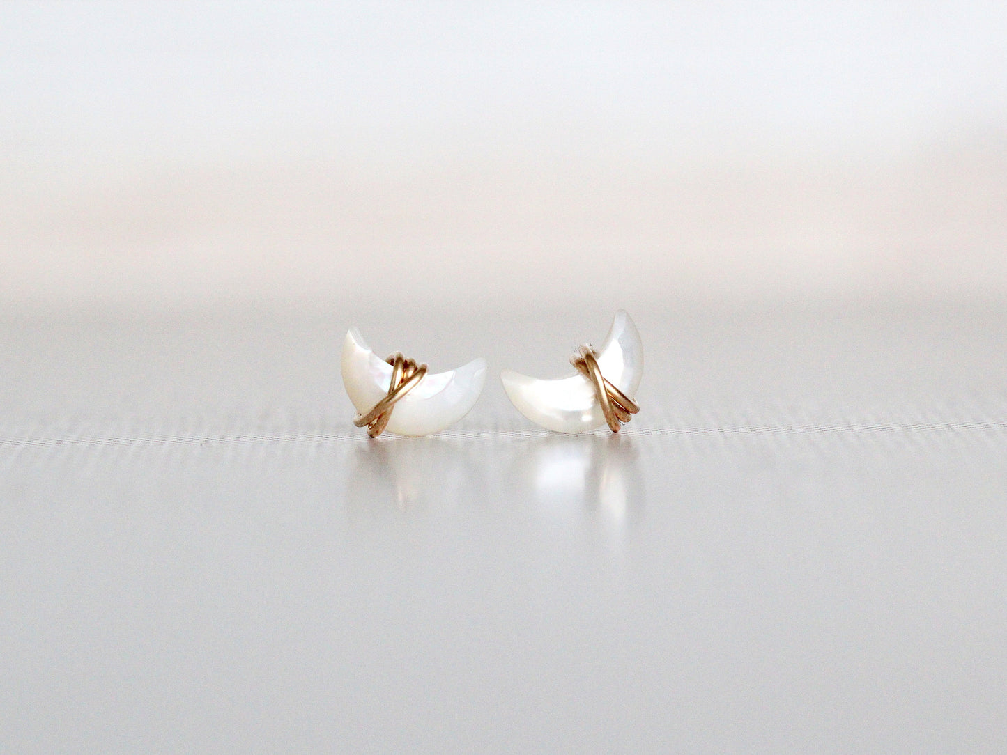 Mini Moonbeam Studs - Mother of Pearl