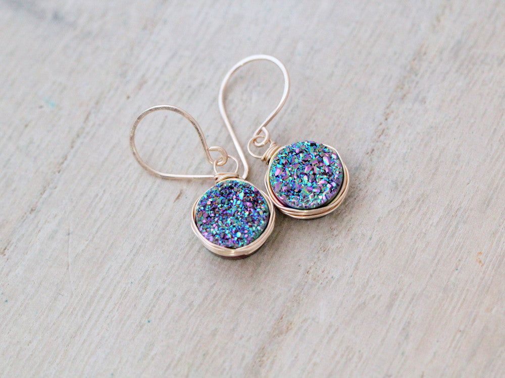 Druzy Bezel Drops (Multiple Colors) - As Seen in DaySpa Magazine