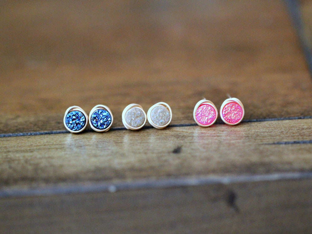 Micro Studs - Cobalt Blue