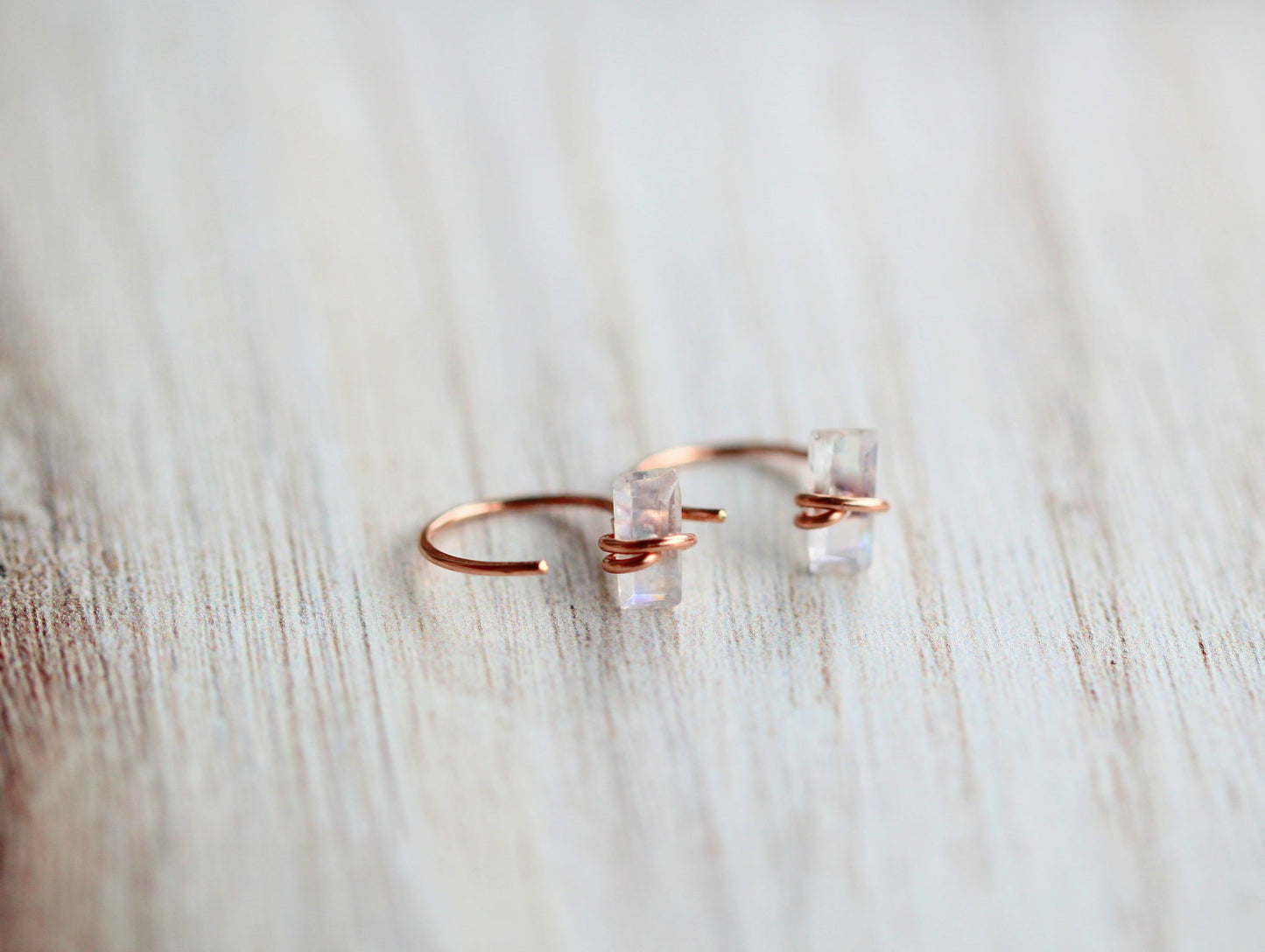 Moonstone Hug Hoops