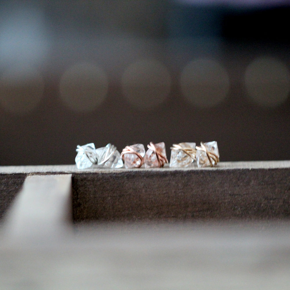 Herkimer Diamond Studs - As Seen On The Small Things Blog & Baby Daddy