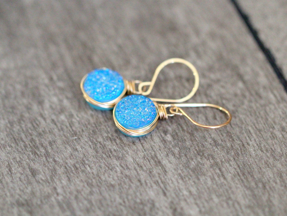 Druzy Bezel Drops (Multiple Colors) - As Seen in DaySpa Magazine
