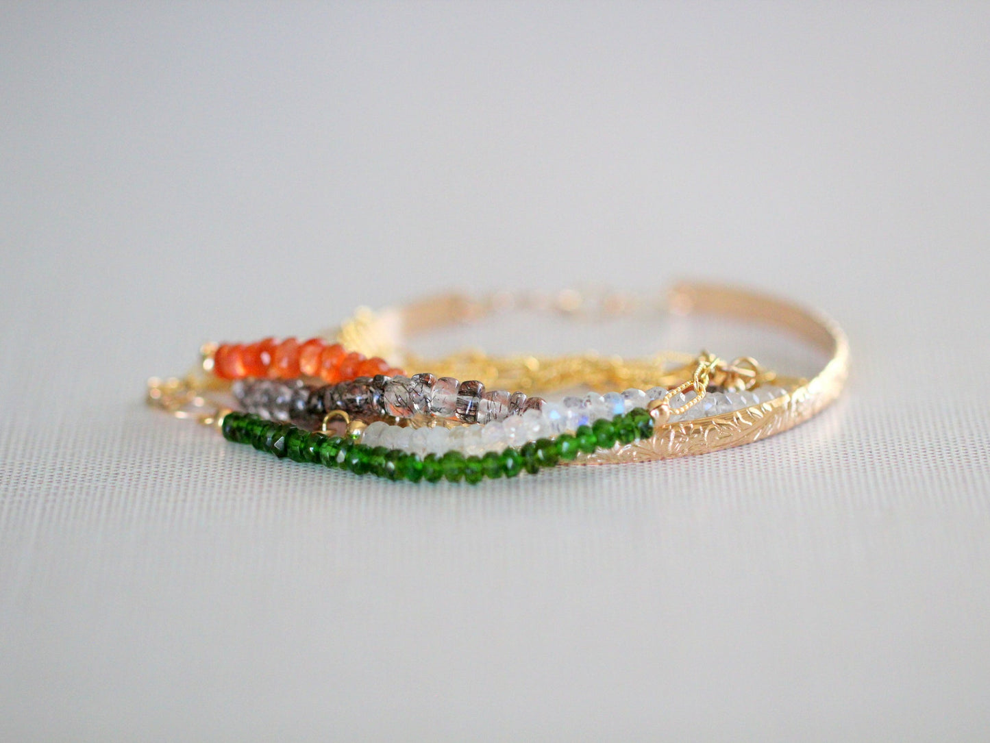 Cara Beaded Bracelet - Rutilated Quartz