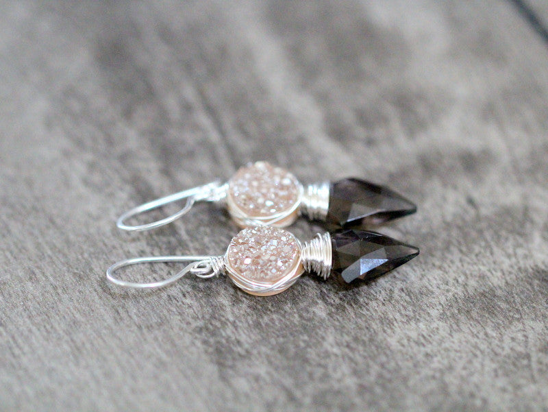 Compass Earrings - Smoky