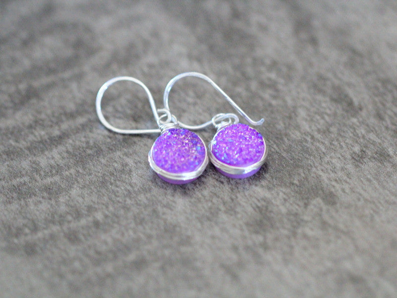 Druzy Bezel Drops (Multiple Colors) - As Seen in DaySpa Magazine