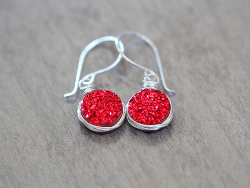 Druzy Bezel Drops (Multiple Colors) - As Seen in DaySpa Magazine