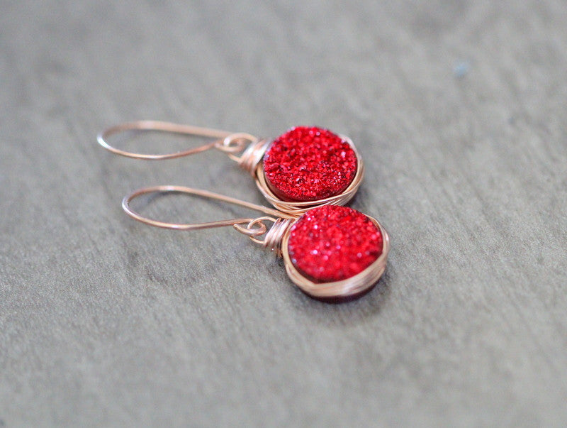 Druzy Bezel Drops (Multiple Colors) - As Seen in DaySpa Magazine