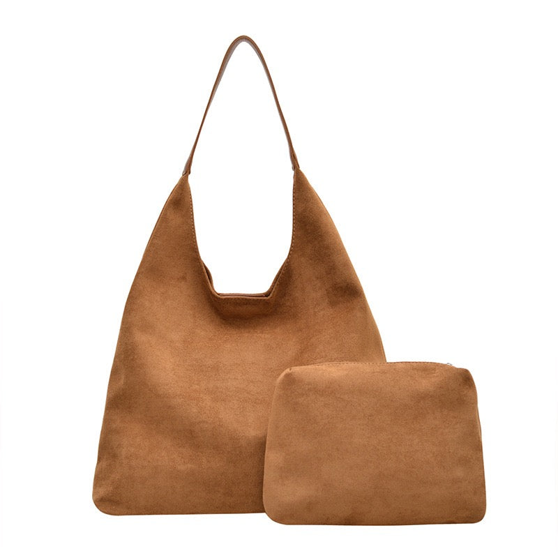 Andrea 2-in-1 Suede Hobo Shoulder Bag