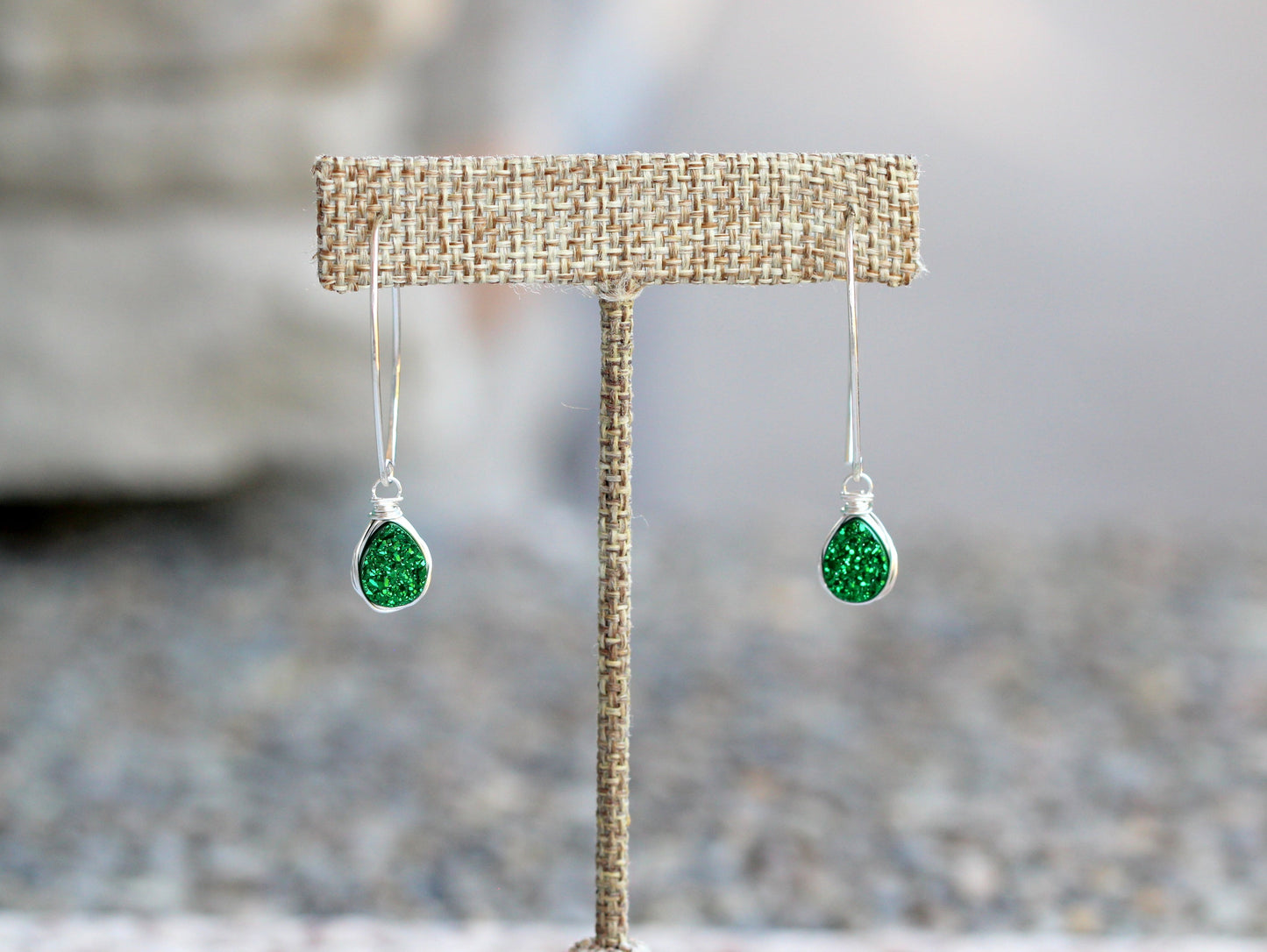 Linear Druzy Drops - Emerald City