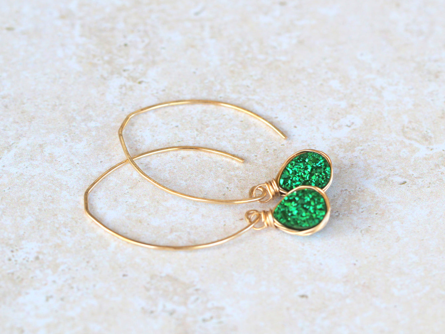 Linear Druzy Drops - Emerald City