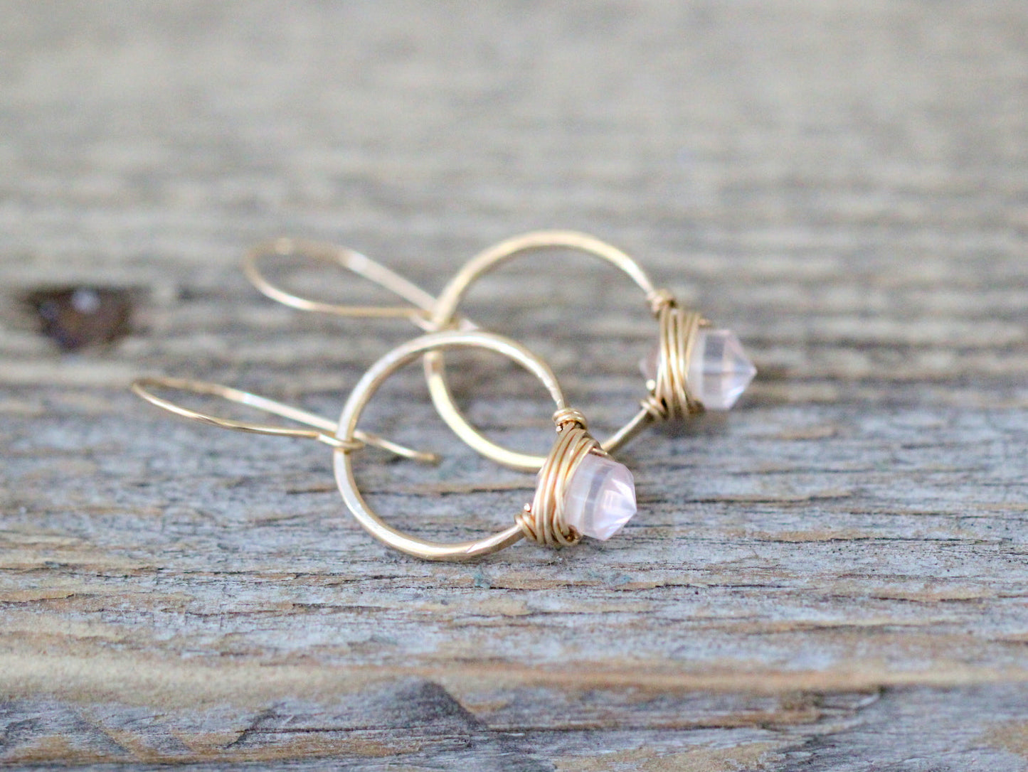 Pike Hoops - Rose Quartz