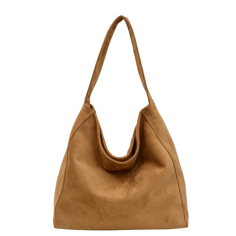 Miranda Oversize Suede Hobo Carryall Shoulder Bag