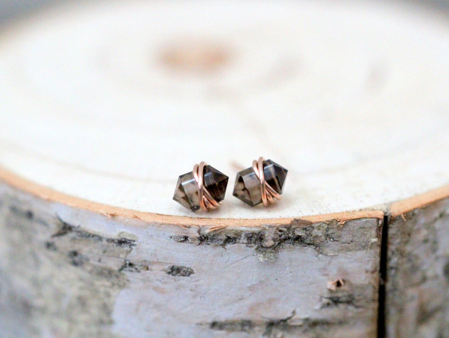 Pike Studs - Smoky Quartz