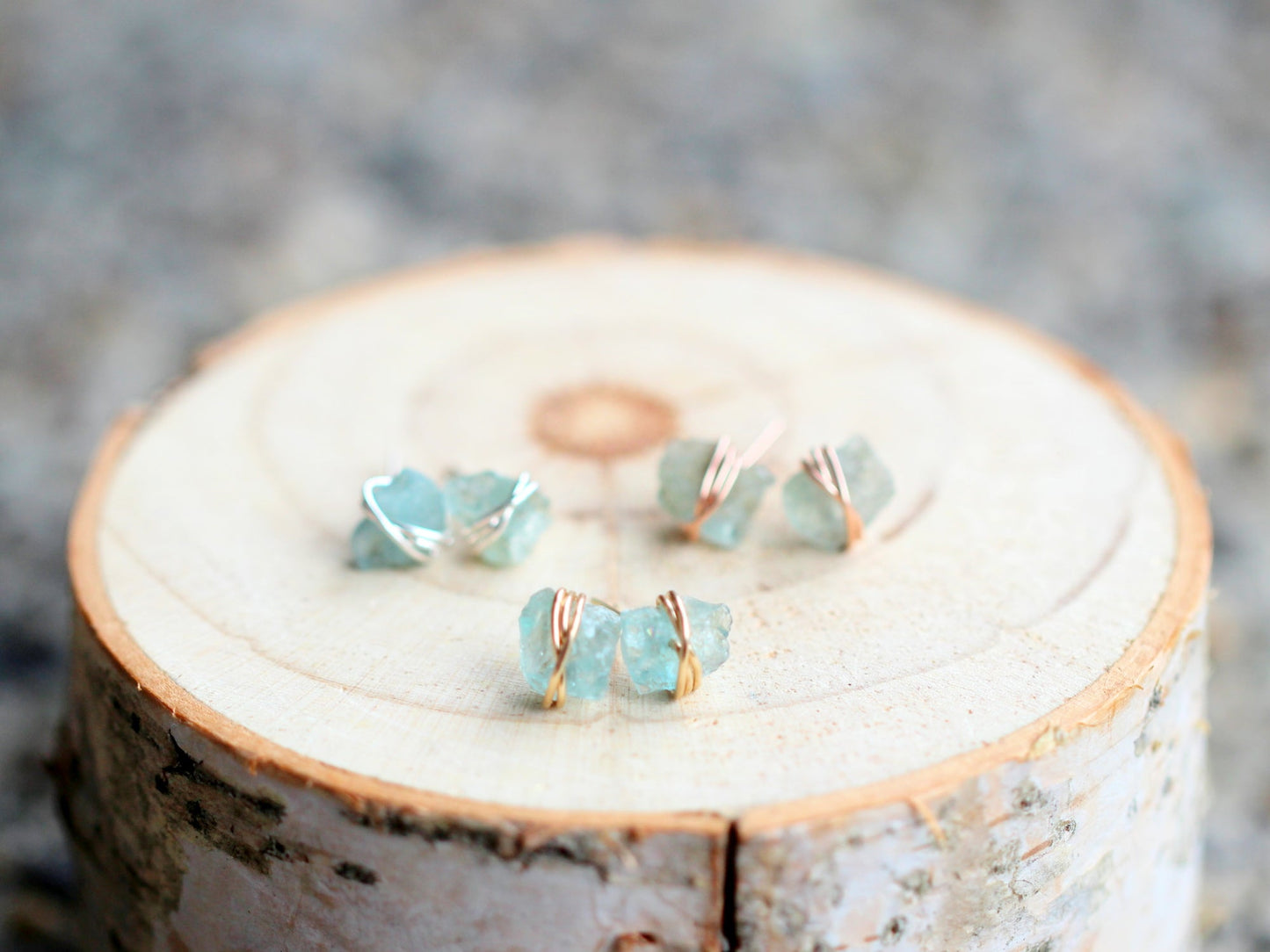 Comet Studs - Aquamarine