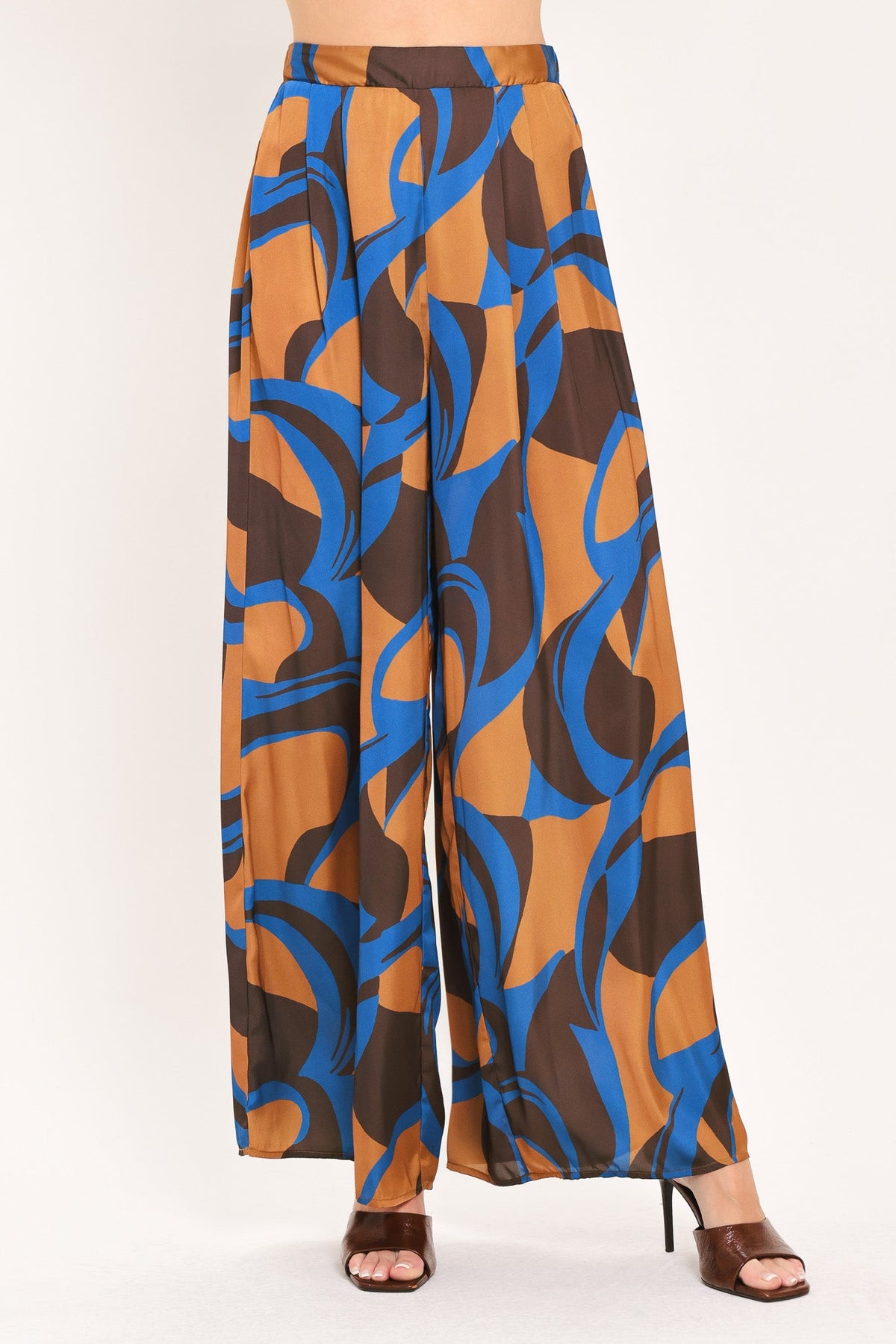SIENNA WAVE STATEMENT WOVEN WIDE LEG PANTS