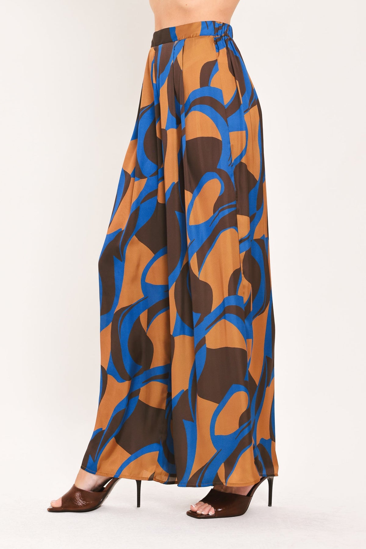 SIENNA WAVE STATEMENT WOVEN WIDE LEG PANTS