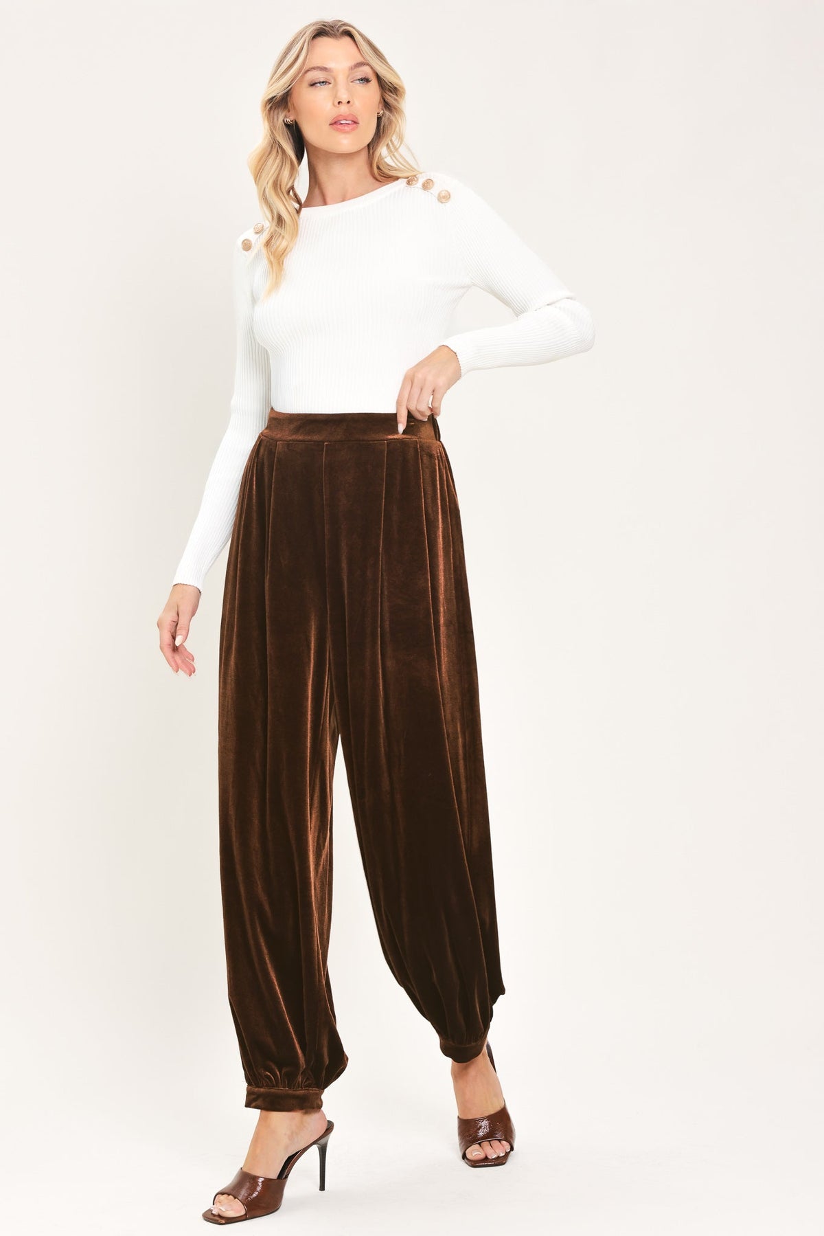 COCOA CITY BROWN TAILORED PANTS