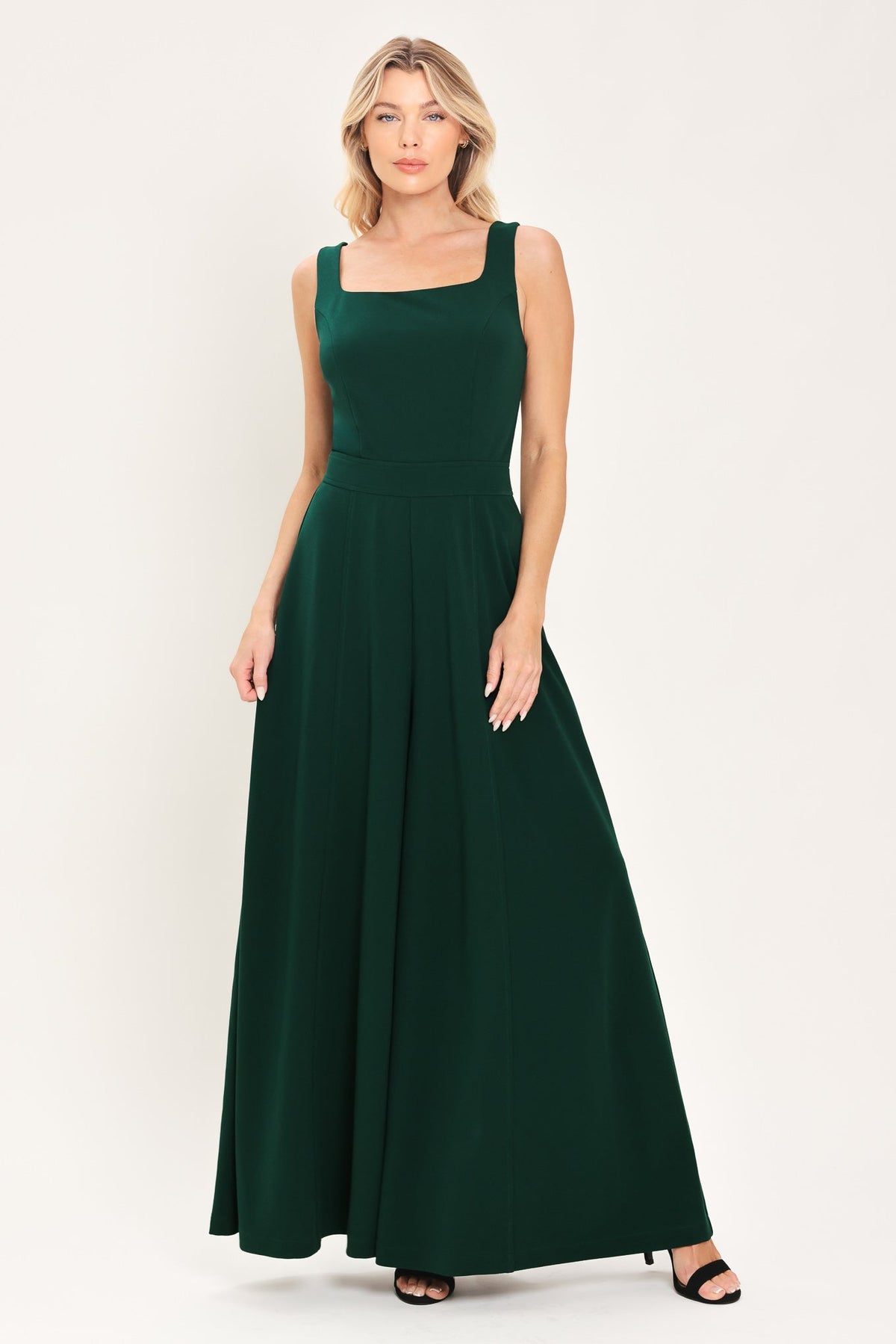 EMERALD IMPACT HUNTER GREEN EXTRA WIDE-LEG JUMPSUIT