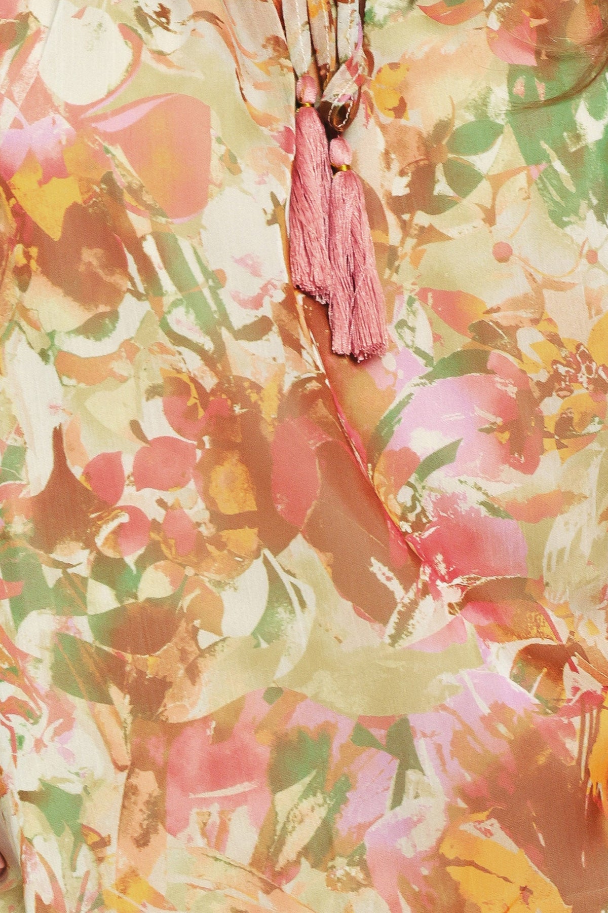 SOFT FLORAL RUST WOVEN TOP