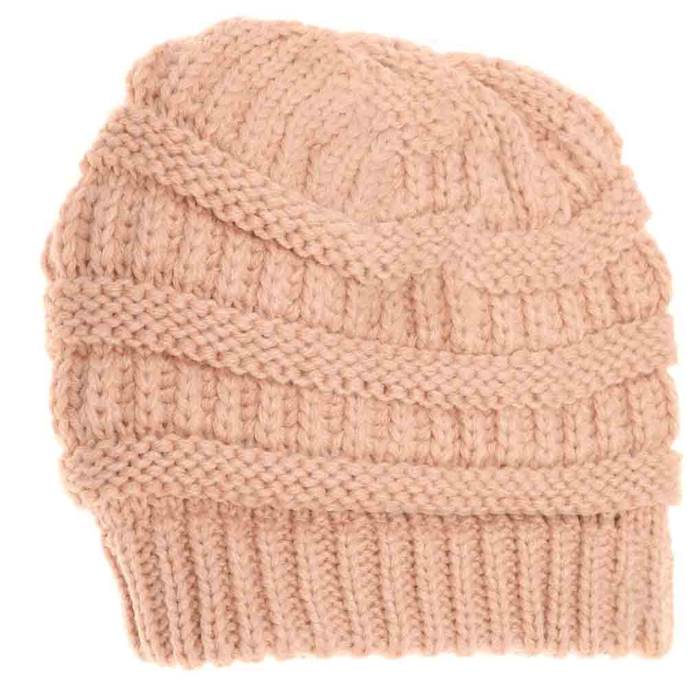 Kids Solid Fuzzy Lined C.C Beanie