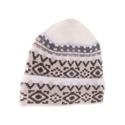 Aztec Pattern Cuff C.C Beanie