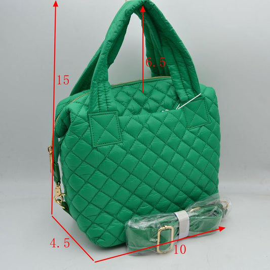 Stylish Diamond-Quilted Puffer Crossbody & Satchel Bag