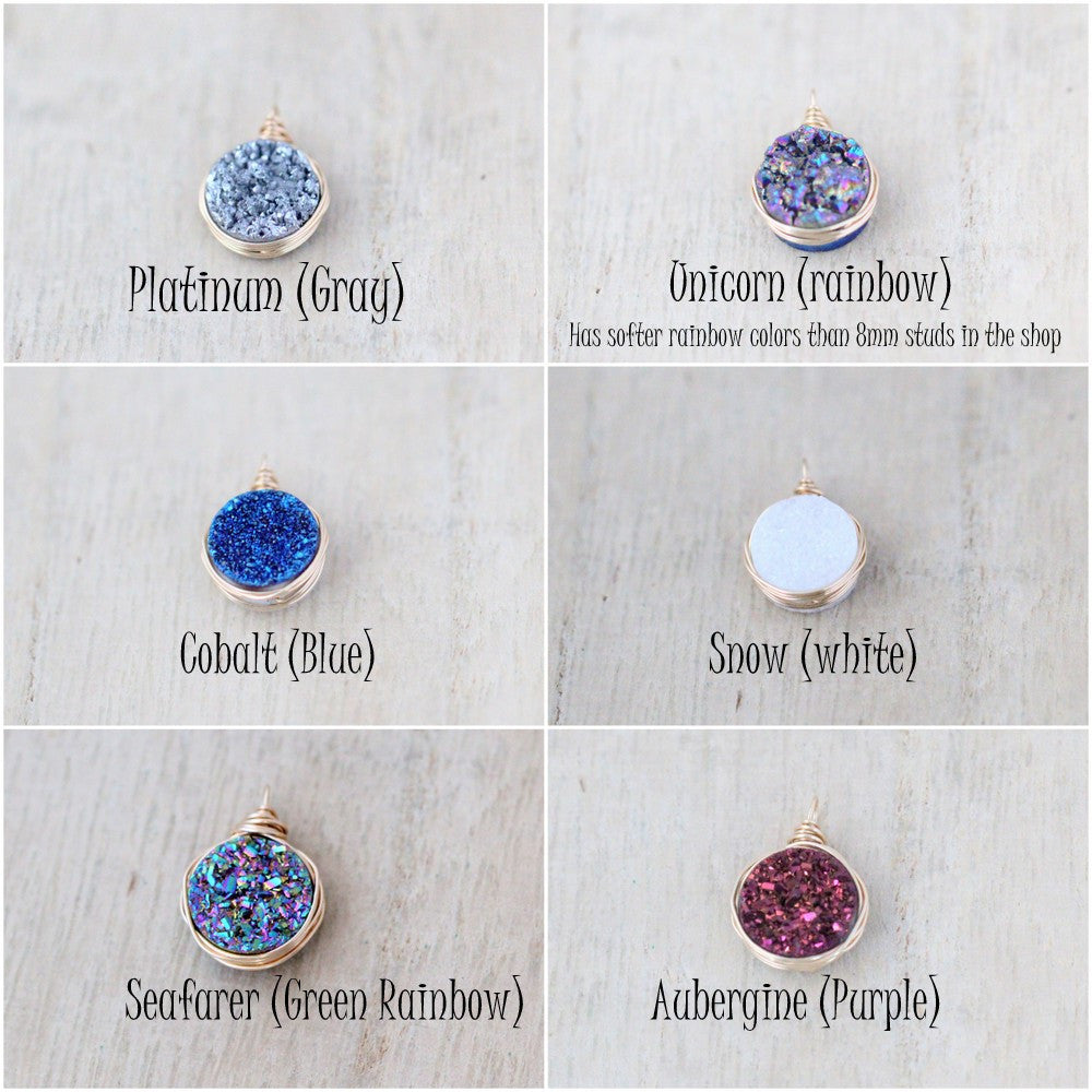 Druzy Bezel Drops (Multiple Colors) - As Seen in DaySpa Magazine
