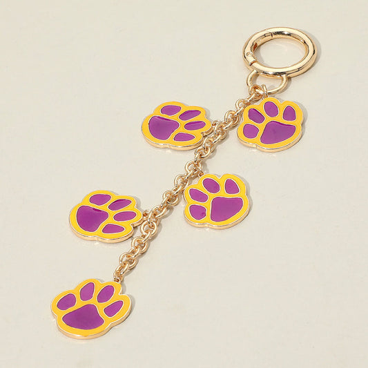 GAME DAY Football Themed Paw Charm Dangle Keychain Bag Charm