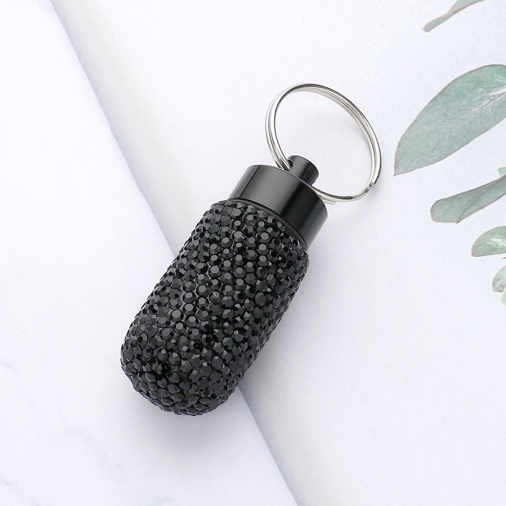Bling Mini Pill Case Keychain