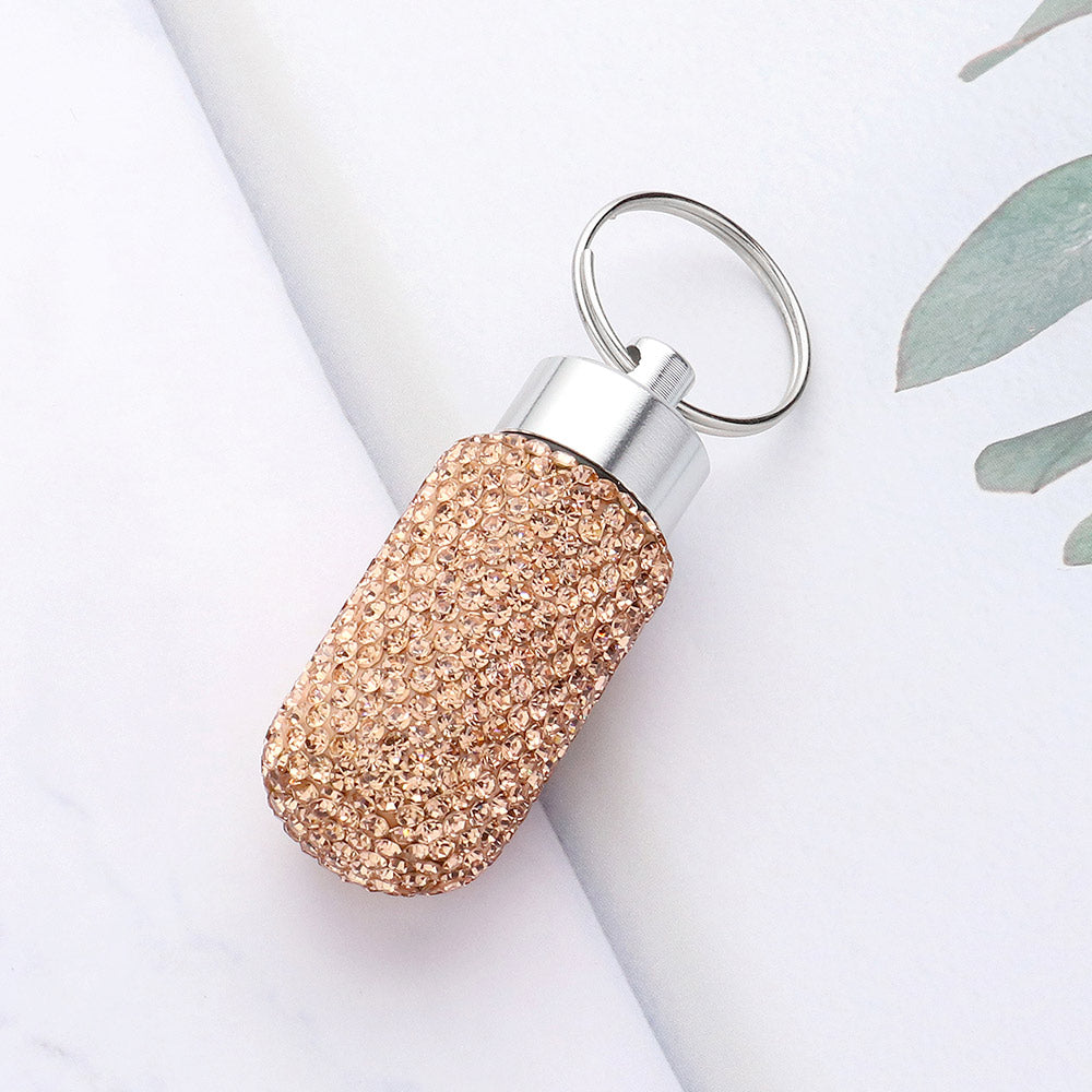 Bling Mini Pill Case Keychain