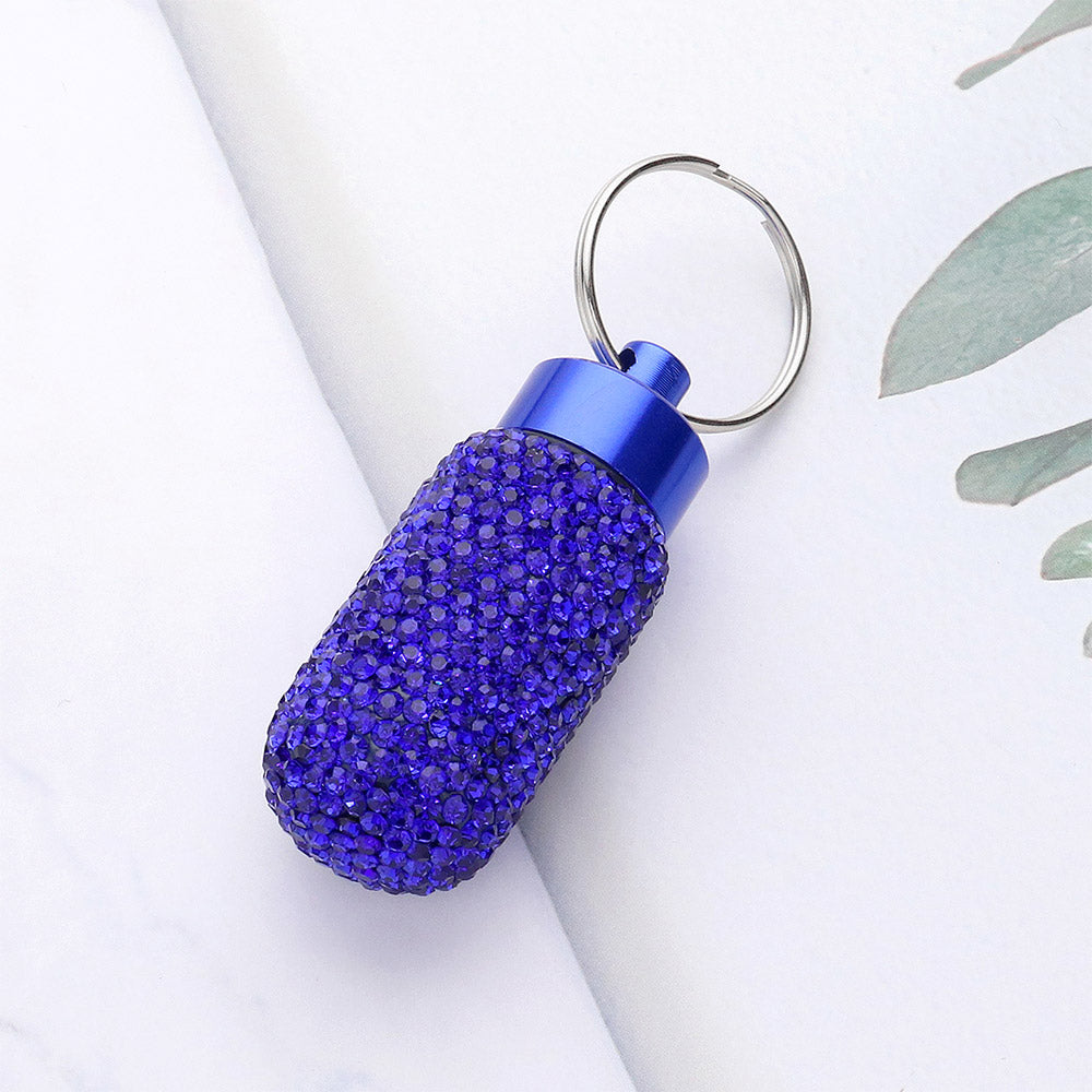 Bling Mini Pill Case Keychain