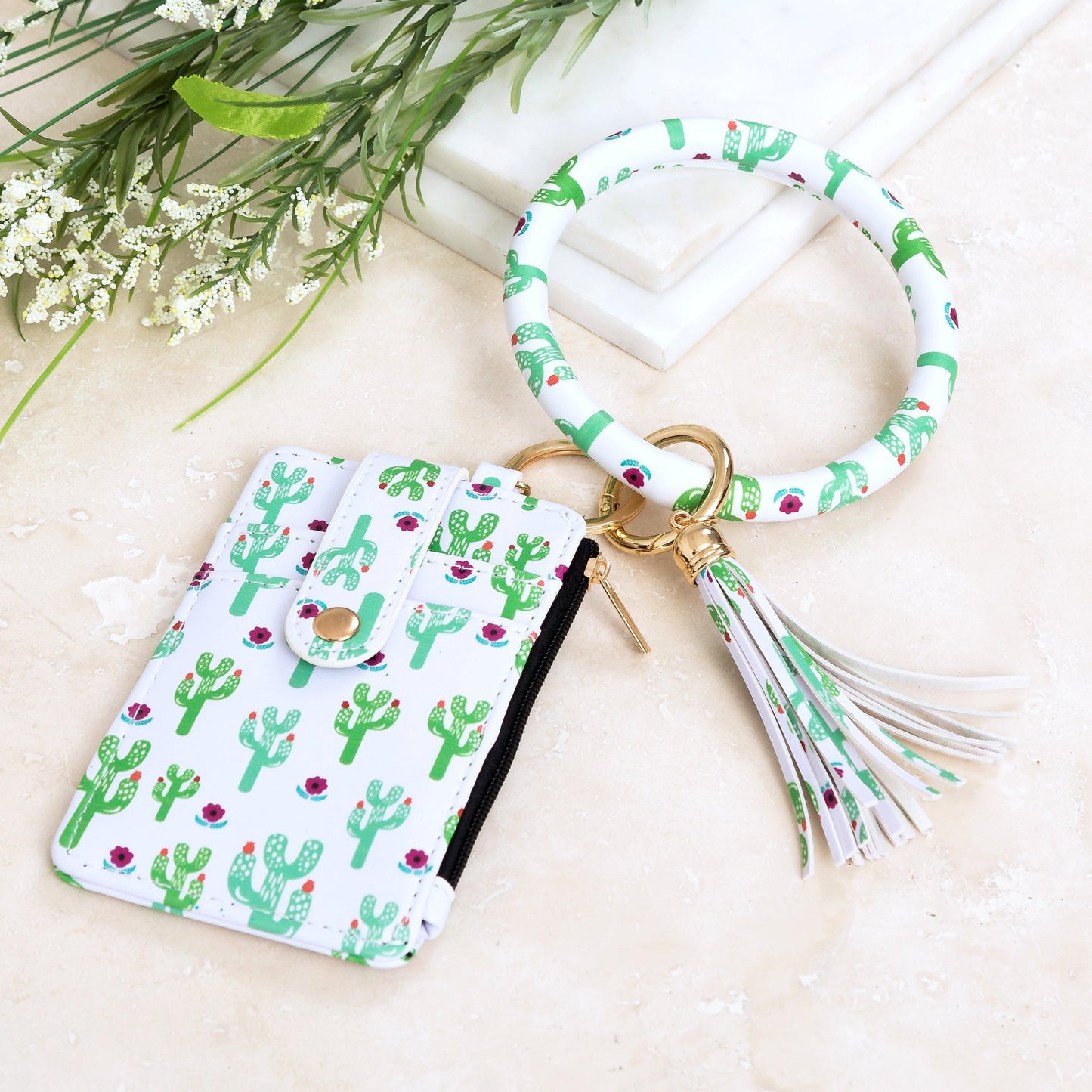 Key Ring ID Wallet Zip Bracelet